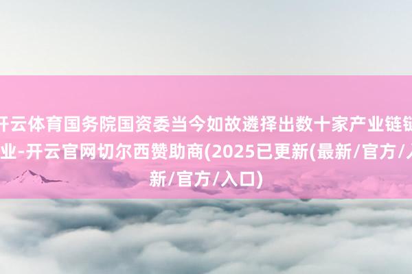 开云体育国务院国资委当今如故遴择出数十家产业链链长企业-开云官网切尔西赞助商(2025已更新(最新/官方/入口)