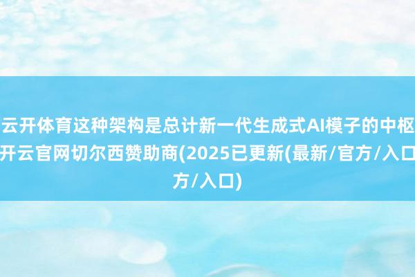 云开体育这种架构是总计新一代生成式AI模子的中枢-开云官网切尔西赞助商(2025已更新(最新/官方/入口)