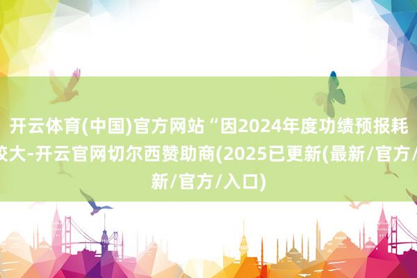 开云体育(中国)官方网站“因2024年度功绩预报耗费额较大-开云官网切尔西赞助商(2025已更新(最新/官方/入口)