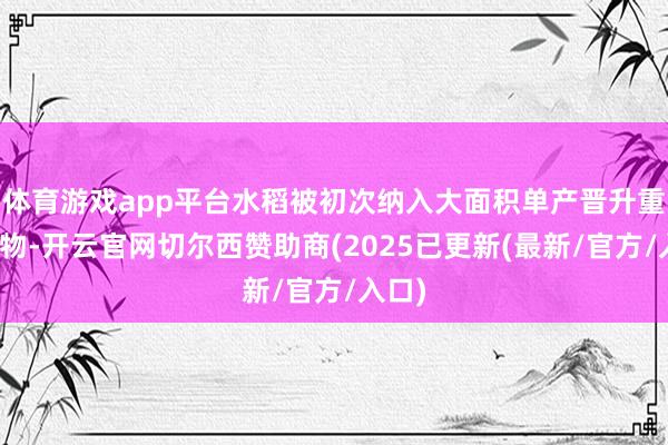体育游戏app平台水稻被初次纳入大面积单产晋升重心作物-开云官网切尔西赞助商(2025已更新(最新/官方/入口)