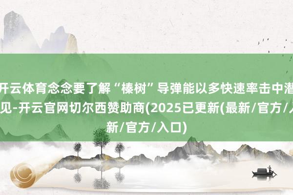 开云体育念念要了解“榛树”导弹能以多快速率击中潜在成见-开云官网切尔西赞助商(2025已更新(最新/官方/入口)