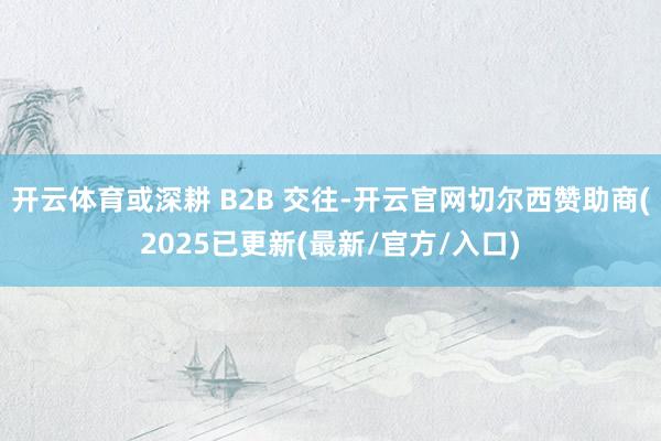 开云体育或深耕 B2B 交往-开云官网切尔西赞助商(2025已更新(最新/官方/入口)